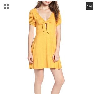 Yellow polka dot summer dress